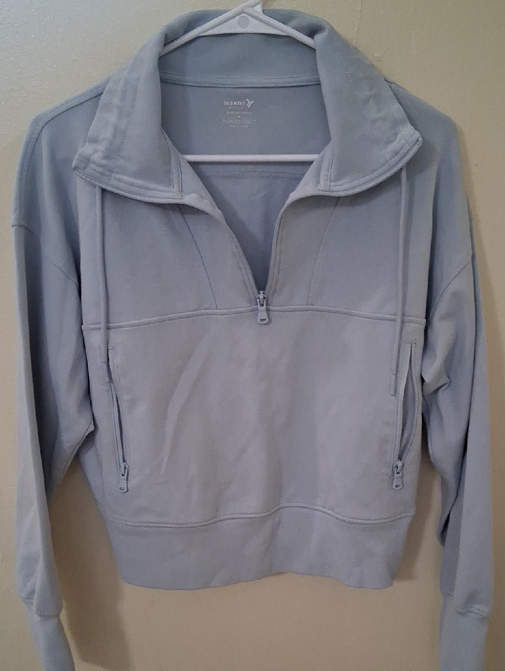 Old Navy Pale Blue Quarter Zip Pullover Sweatshirt/Active Dynamic Fleece Joggers
